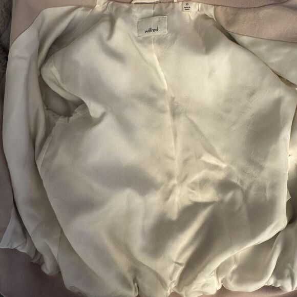 ARITZIA Wilfred Women’s XS Poussin Snap Bomber Jacket Embroidered Birds Blush - Picture 12 of 12